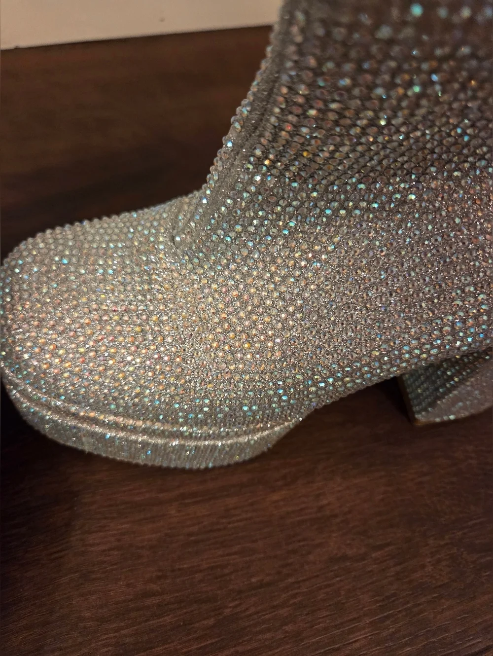 Forever Link Silver Rhinestone Platform Boot